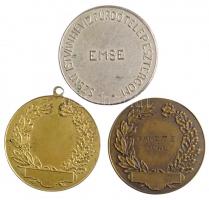 Sződy Szilárd (1878-1939) 1936-1946. 3xklf, aranyozott Br, ezüstözött Br és Br sportérem, egyik füll...