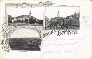 1902 Bonyhád, Fő tér és utca. Art Nouveau, floral (EK)