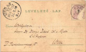 1899 (Vorläufer) Poprád (Tátra, Tatry); Üdvözlet a Huszparkból, szállók és villák, Központi Kárpátok...