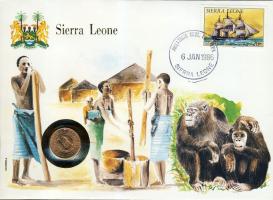 Sierra Leone 1964. 1/2c "Sir Milton Margali" érmés, bélyeges borítékon T:3