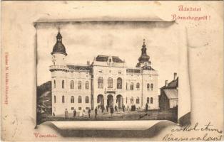 1901 Rózsahegy, Ruzomberok; városház. Fischer M. kiadása / town hall + RÓZSAHEGY P.U. (EK)
