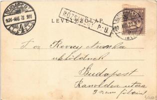 1901 Rózsahegy, Ruzomberok; városház. Fischer M. kiadása / town hall + "RÓZSAHEGY P.U." (E...