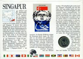 Szingapúr 1984. 20c érmés, bélyeges borítékon T:1