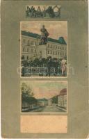 1907 Makó, Kossuth szobor, Fő tér. Gaál László kiadása (gyűrődés / crease)