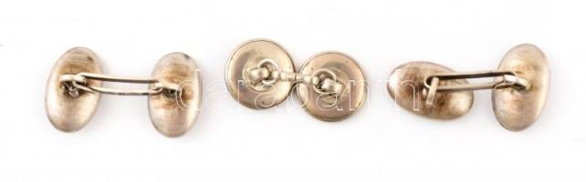 Jelzett, ezüst gombok gyöngyház berakással. 3 pár. Br 9,57 g