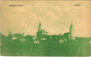 1927 Mezőkomárom, látkép, templomok. Frank Ignác kiadása (szakadás / tear)