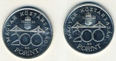 1992. 200Ft Ag "MNB" (2x) T:BU,2