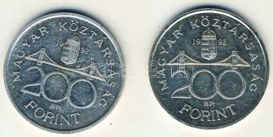 1992. 200Ft Ag "MNB" (2x) T:BU,2