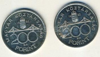 1992. 200Ft Ag "MNB" (2x) T:BU,2