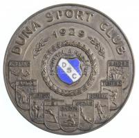 ~1940. Duna Sport Club - 1929 - Sporttal a hazáért ezüstözött Br emlékérem, rajta DSC zománcozott címere, illetve a klub összes szakosztálya felsorolva, eredeti tokban (60mm) T:1-