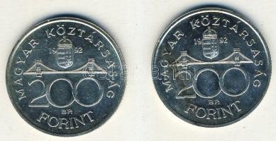 1992. 200Ft Ag "MNB" (2x) T:BU,2