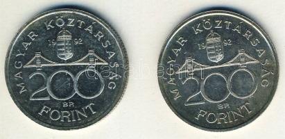 1992. 200Ft Ag "MNB" (2x) T:BU,2