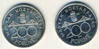 1992. 200Ft Ag "MNB" (2x) T:BU,2