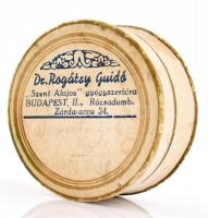 Dr. Ragátsy Guidó Szent Alajos gyógyszertárának Budapest papírdoboza, d: 6 cm