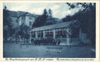 1931 Eger, Angolkisasszonyok B.M.V. intézete, internátus játszótere és verandája