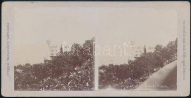 cca 1890 Trieste, Miramare kastély sztereofotó / Stereo photo 18x9 cm