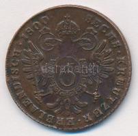 1800B 6kr Cu "I. Ferenc" technológia hibás veret (köriratban megnyúlt írásjelek, hátlapon ...