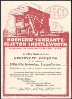 cca 1900 Hofherr-Schrantz-Clayton-Schuttleworth gépgyár cséplőgépet ismertető prospektusa, hajtott