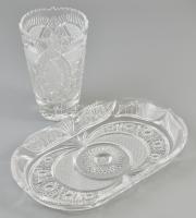 Ólomkristály tárgyak tételben váza 16 cm, tál, váza, stb Hibátlanok