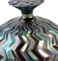 Zsolnay porcleán egyedi bonbonniere absztrakt mintával: formaterv: T. Surányi Anna, festés: Szűcs Il...