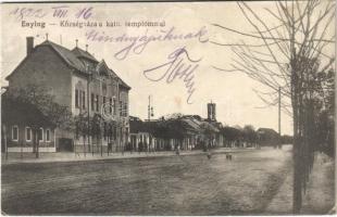 1922 Enying, Községháza, Római katolikus templom. Polgár Jenő kiadása (Rb)