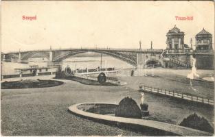 1910 Szeged, Tisza híd. Grünwald Herman kiadása (felületi sérülés / surface damage)