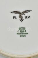 1938 Luftwaffe  porcelán tányér CT Nelson-Altwasser FL.UV. jelzéssel. d: 23 cm