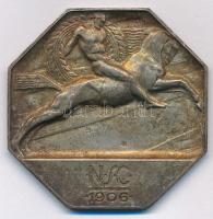 ~1920. NSC (Nemzeti Sport Club) 1906 ezüstözött Br nyolcszögletű lovassport díjérem (46x46mm) T:2,2-