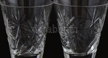 Kristály boros pohár készlet 6 db, Komplett, hibátlan. m: 13 cm