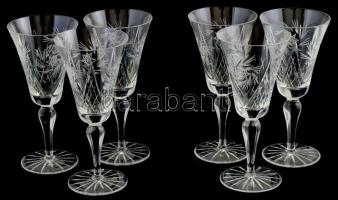 Kristály boros pohár készlet 6 db, Komplett, hibátlan. m: 18 cm