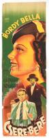 1940 Cserebere című film (Bordy Bella, Szilassy László, Latabár Kálmán) plakátja, Muskovszky László (1902-?) grafikája, szakadásokkal, sarokhiányokkal, hajtott, 94×31 cm