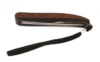 Solingeni horgász zsebkés fűrésszel. fa nyéllel 23 cm