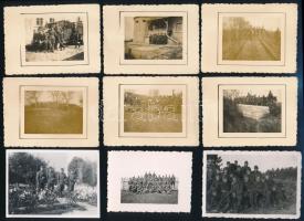 cca 1930-1945 Vegyes katonai fotó tétel, csoportképek, katonai temető, portré, stb., 6,5×8,5 és 8,5×13 cm közötti méretekben