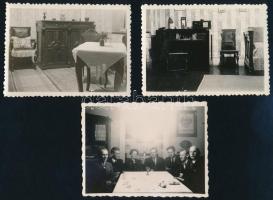cca 1940-1950 Régi lakásbelsők, 8 db fotó, 9×6 cm