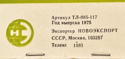 1975 Szovjet T-34 tank fém modell, eredeti dobozában, újszerű állapotban, h: 8,5 cm