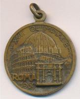 Olaszország 1960. "XVII Olympiade - Roma 1960 / XVII Olimpiade 1960" kétoldalas Br emlékér...
