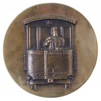 1987. "Száz éves a Budapesti Villamos Vasút 1887-1987 - BKV" kétoldalas, öntött Br plakett...