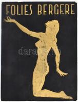 1968 Foiles Bergére századik évfordulós képes programfüzete, Michel Gyarmathy (1908-1996) a Folies Bergére magyar származású művészeti igazgatójának, rendezőjének, jelmez- és díszlettervezőjének fotójával és aláírásával, korabeli reklámokkal. Francia, angol és német nyelven, kissé viseltes bársony borítóval.
