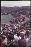 1953 Budapest, Népstadion avatása, egy néző színes diafelvételei, 11 kocka tekercsben