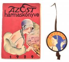 1929 Az Est hármaskönyve, fekete-fehér képekkel, korabeli reklámokkal, a gerinctől részben elvált kötéssel + Modiano cigaretta reklám könyvjelző