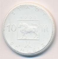 Német Birodalom / Schleiz 1922. 10M fehér porcelán szükségpénz T:1- German Empire / Schleiz 1922. 10 Mark white porcelain necessity coin C:AU