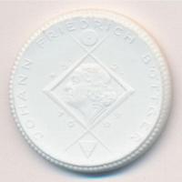 Német Birodalom / Schleiz 1922. 10M fehér porcelán szükségpénz T:1- German Empire / Schleiz 1922. 10...