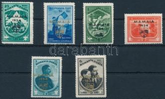 1934 Cserkész felülnyomott sor, Scout overprinted set Mi 468-473