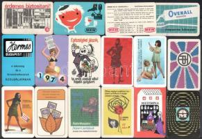 cca 1960-1970 Reklámos kártyanaptárak (Ovenall, Medimpex, Állami Biztosító, MÉH, stb.), 16 db