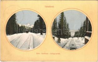1911 Tátrafüred, Bad Alt-Schmecks, Novy Smokovec; Sikló vasút a Szilágyi-emléknél télen. Feitzinger Ede No. 23. W. / funicular railway in winter (EK)