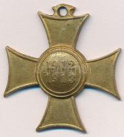 1913. Mozgósítási Kereszt / 1912-1913-as Emlékkereszt aranyozott Br kitüntetés mellszalag nélkül T:2  NMK 275.
