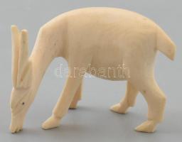 Afrikai antilop faragott csont figura 5,5x3,5 cm