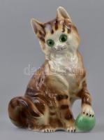 Lippelsdorf GDR porcelán macskás füstölőtartó, kézzel festett, jelzett, hibátlan. m: 18 cm