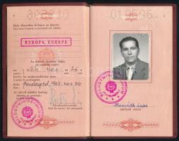 1963 Magyar Népköztársaság által kiállított Európára érvényes fényképes útlevél / Hungarian passport