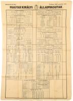 1942 MÁV menetrendi hirdetmény 100x70 cm